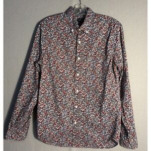 J CREW Men's Shirt Floral Long Sleeve 100% Cotton SLIM FIT Size Small Preppy